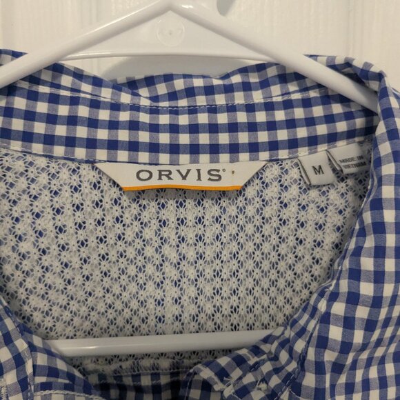Orvis River Guide Shirt Dress Womens Size Med Blue White Checker Gingham Active - Picture 2 of 11
